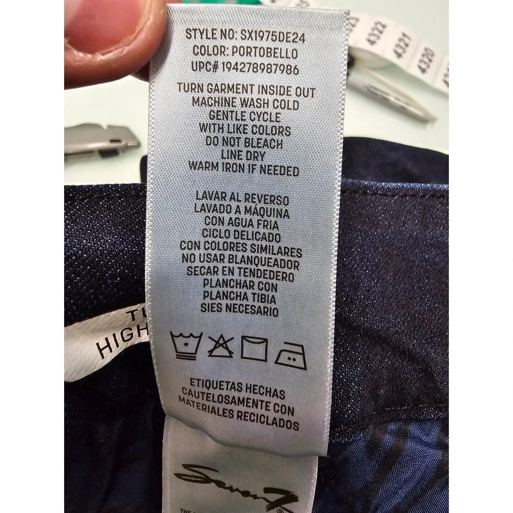 Seven7 Womens High Rise Skinny Jeans Blue Cotton Blend Casual Size 24W